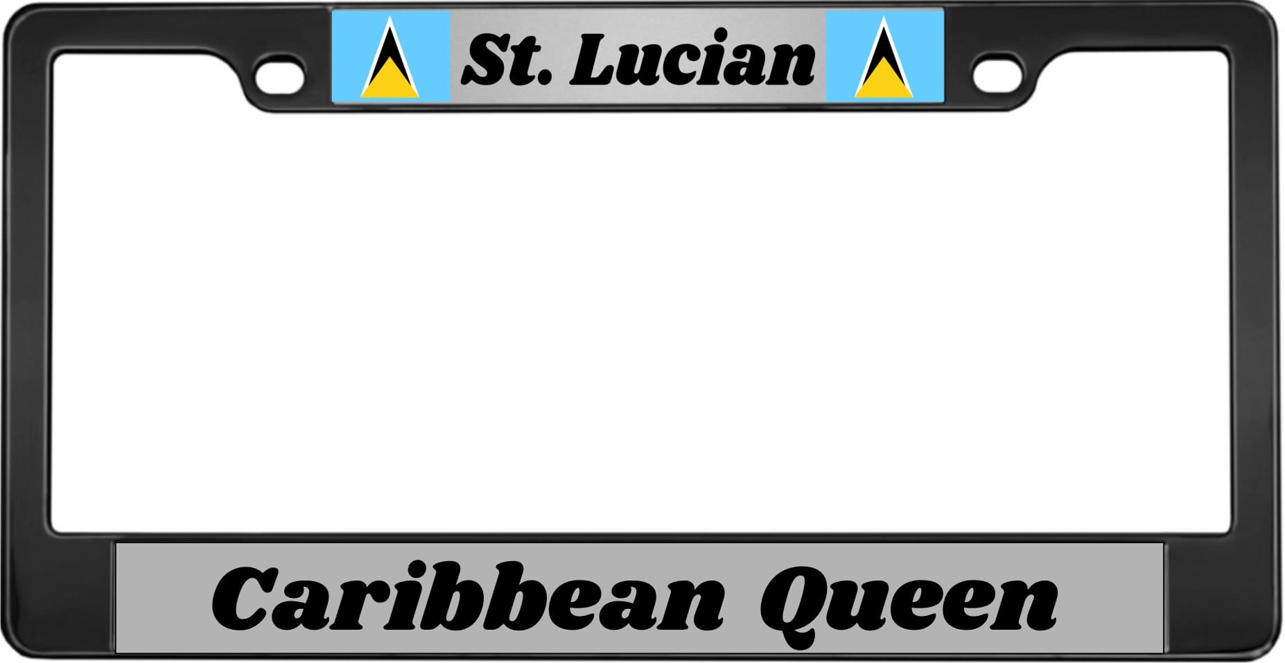 Caribbean Queen - Standard Car Flat Shape Metal License Plate Frame